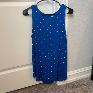 Old Navy Blue and white polka dot tank top